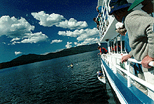 photo of passengers watching the park rangers